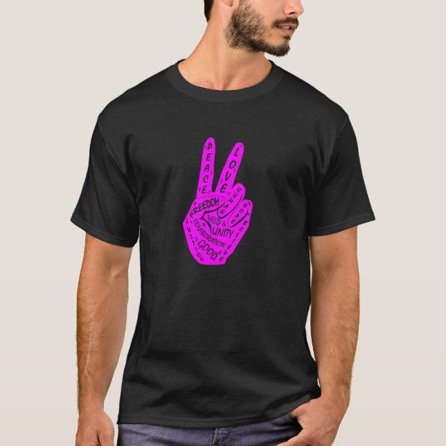 Frieden nicht Krieg Frieden machen Handzeichen 5 T-Shirt (Vorderseite)