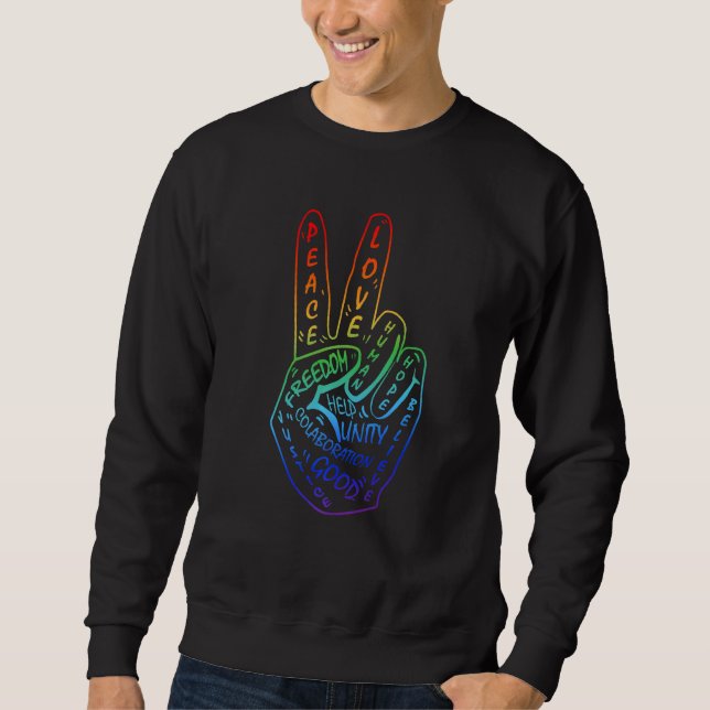 Frieden nicht Krieg Frieden Symbol 4 Sweatshirt (Vorderseite)