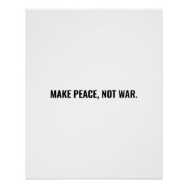 Frieden nicht Krieg weißen minimalistischen Brauch Poster