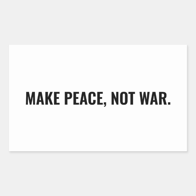 Frieden nicht Krieg weißen minimalistischen Brauch Rechteckiger Aufkleber (Vorderseite)