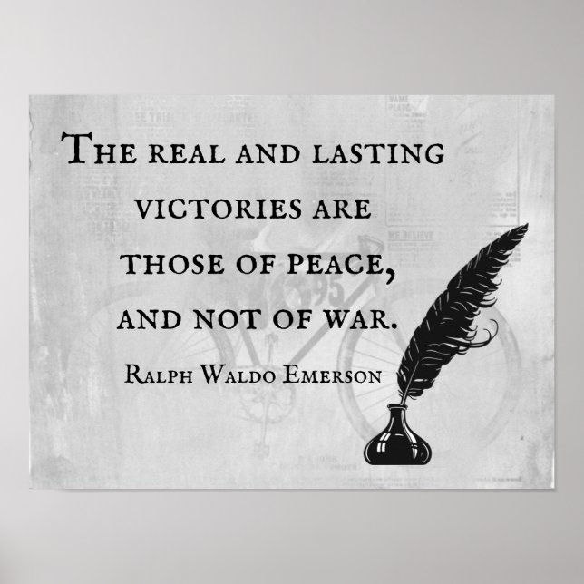 Frieden, nicht Krieg - Zitat von Emerson Poster (Vorne)