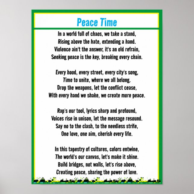 Frieden Poster (Vorne)