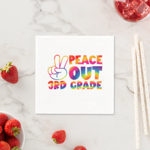 Frieden raus dritte Klasse Tie Dye letzter Tag 3.  Serviette