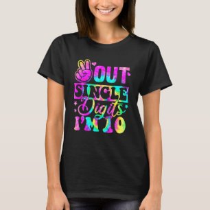 Frieden raus einstellige Zahl Ich bin 10 Tie-Dye T-Shirt