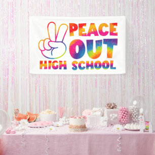 Frieden raus High School Tie Dye letzter Schultag Banner