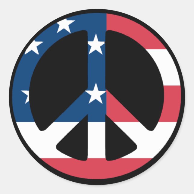 Frieden Runder Aufkleber (Vorderseite)
