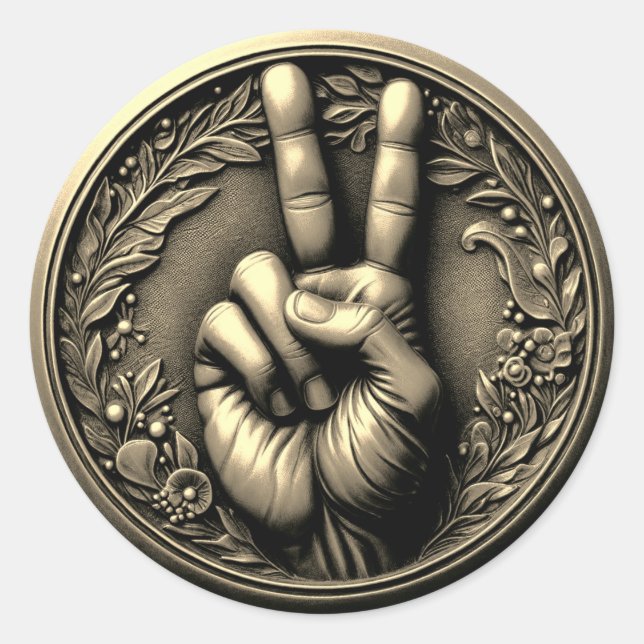 Frieden Runder Aufkleber (Vorderseite)