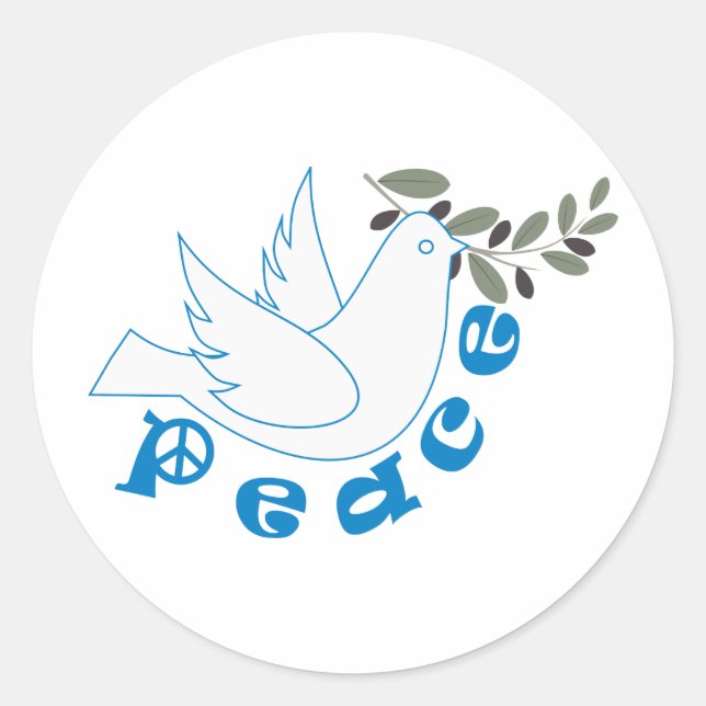 Frieden Runder Aufkleber (Vorderseite)