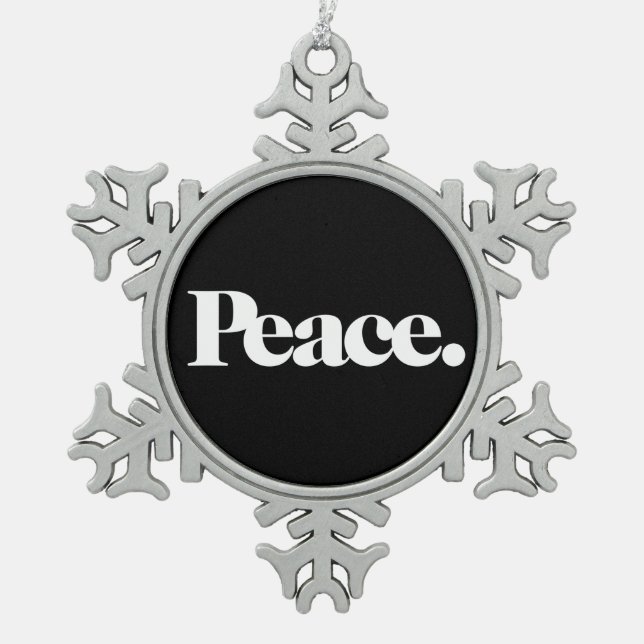 FRIEDEN SCHNEEFLOCKEN Zinn-Ornament (Vorderseite)