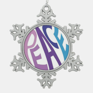FRIEDEN SCHNEEFLOCKEN Zinn-Ornament