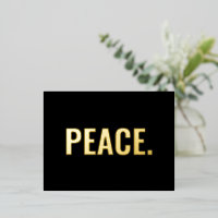 Frieden Schwarz-Gold Text minimalistisch modern