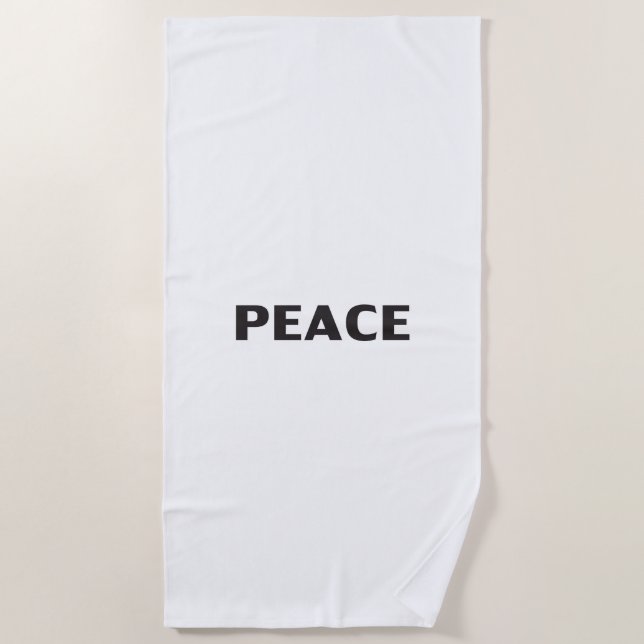 Frieden Schwarz-weiß minimalistisch modern schlich Strandtuch (Vorderseite)