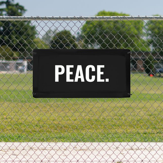 Frieden Schwarz-Weiß-Text minimalistisch Anti-Krie Banner (InSitu)