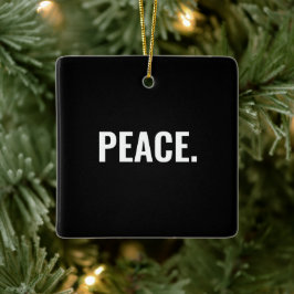 Frieden Schwarz-Weiß-Text minimalistisch Anti-Krie Keramikornament