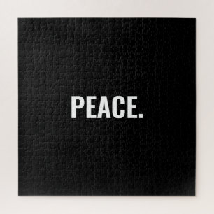 Frieden Schwarz-Weiß-Text minimalistisch Anti-Krie Puzzle