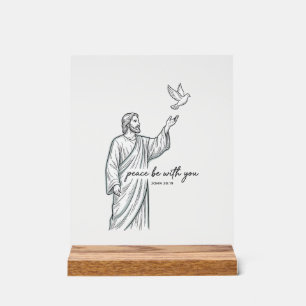 Frieden sei mit dir Taube Christliches Vintage-Shi Acrylschild