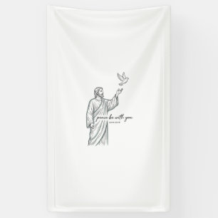Frieden sei mit dir Taube Christliches Vintage-Shi Banner