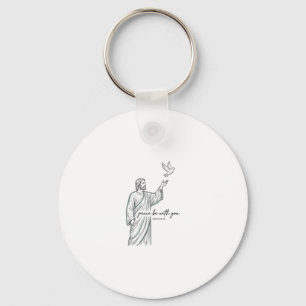 Frieden sei mit dir Taube Christliches Vintage-Shi Schlüsselanhänger