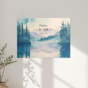 Frieden, sei still Schriftzug Wandkunst – Markus 4 Poster