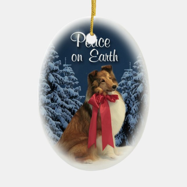 Frieden Sheltie Keramikornament (Vorne)