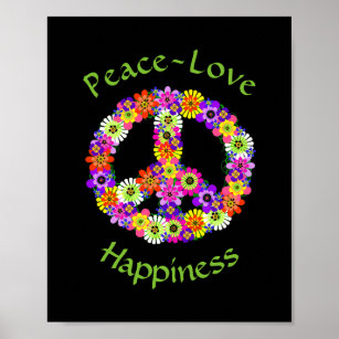 Frieden signalisieren Blumenfrieden Liebe Glück Poster