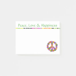 Frieden signalisieren Liebe und Glück Post-it Klebezettel