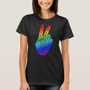 Frieden statt Krieg Frieden Hand-Regenbogen Lgbtq T-Shirt