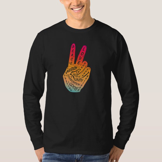 Frieden statt Krieg - Handzeichen 11 T-Shirt (Vorderseite)