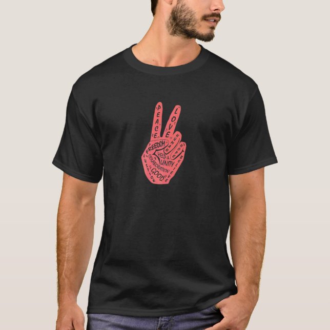 Frieden statt Krieg - Handzeichen 14 T-Shirt (Vorderseite)