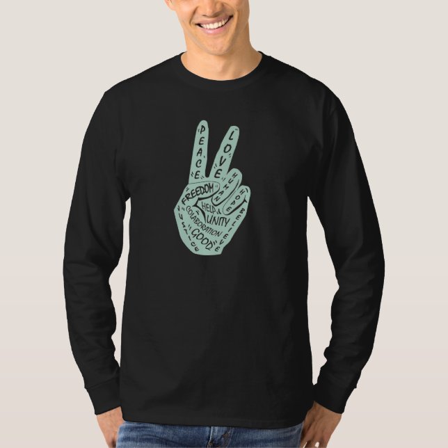 Frieden statt Krieg - Handzeichen 15 T-Shirt (Vorderseite)