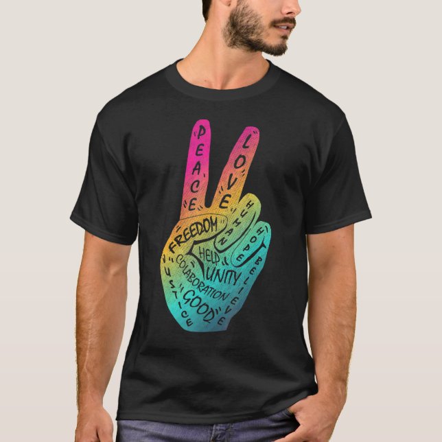 Frieden statt Krieg - Handzeichen 16 T-Shirt (Vorderseite)