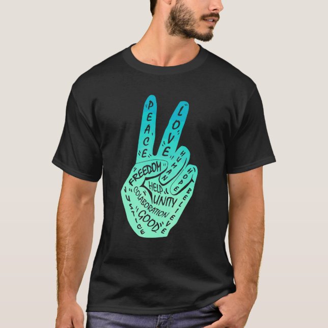 Frieden statt Krieg - Handzeichen 17 T-Shirt (Vorderseite)