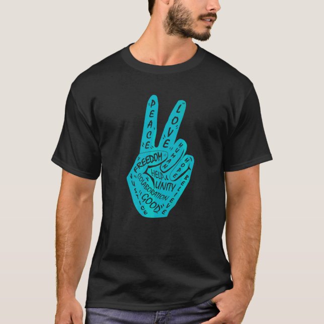 Frieden statt Krieg - Handzeichen 17 T-Shirt (Vorderseite)