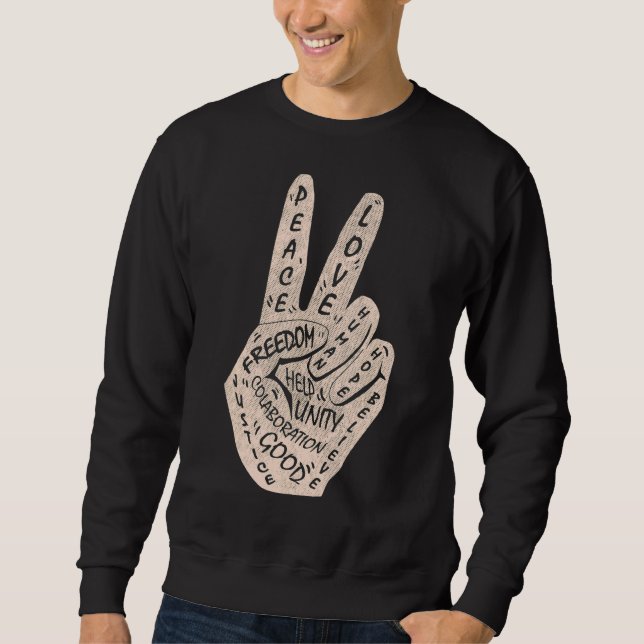 Frieden statt Krieg - Handzeichen 18 Sweatshirt (Vorderseite)