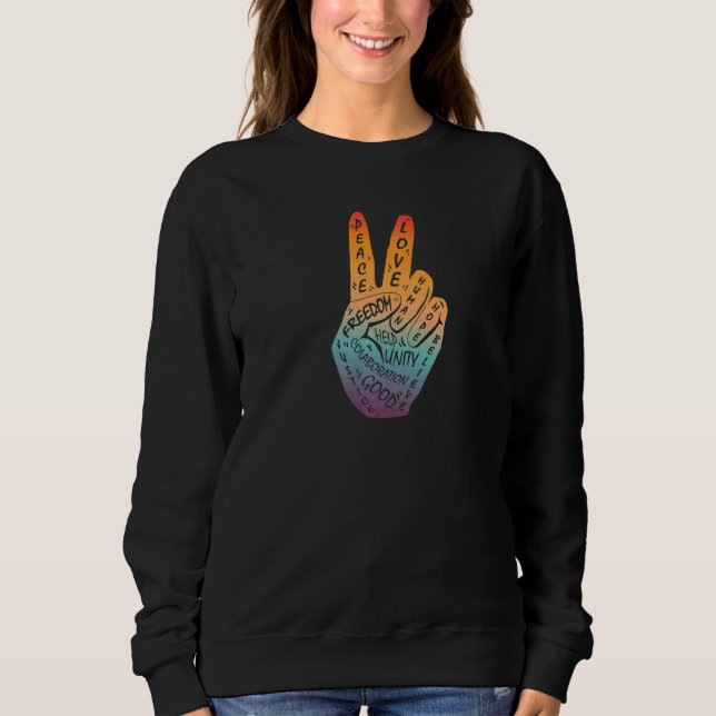 Frieden statt Krieg - Handzeichen 19 Sweatshirt (Vorderseite)