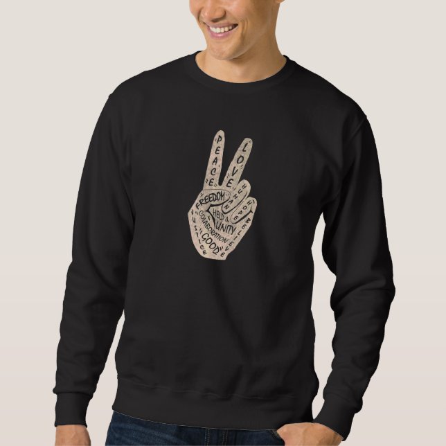 Frieden statt Krieg - Handzeichen 21 Sweatshirt (Vorderseite)