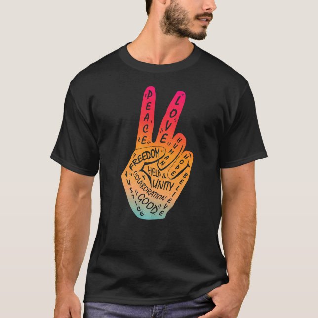 Frieden statt Krieg - Handzeichen 29 T-Shirt (Vorderseite)