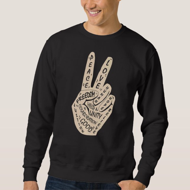 Frieden statt Krieg - Handzeichen 30 Sweatshirt (Vorderseite)