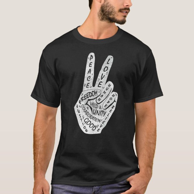 Frieden statt Krieg - Handzeichen 35 T-Shirt (Vorderseite)