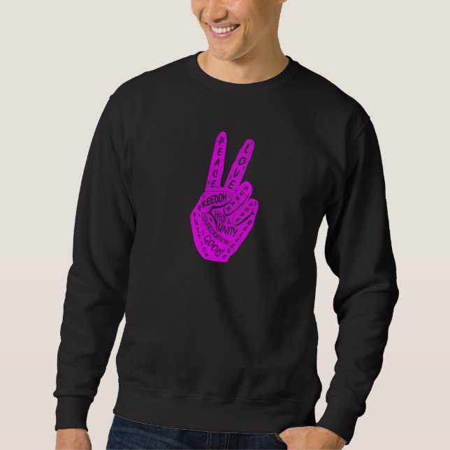 Frieden statt Krieg - Handzeichen 9 Sweatshirt (Vorderseite)