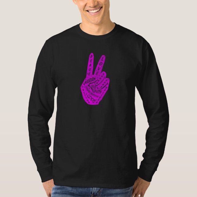 Frieden statt Krieg - Handzeichen 9 T-Shirt (Vorderseite)