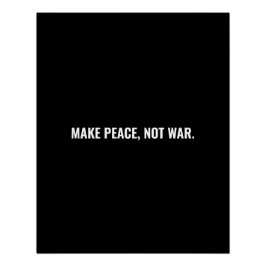 Frieden statt Krieg Schwarz-weiß minimalistische S Poster