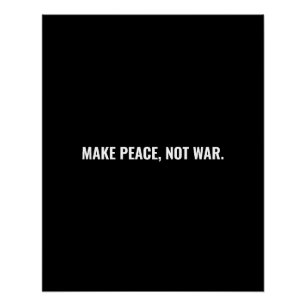 Frieden statt Krieg Schwarz-weiß minimalistische S Poster