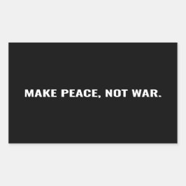 Frieden statt Krieg Schwarz-weiß minimalistische S Rechteckiger Aufkleber