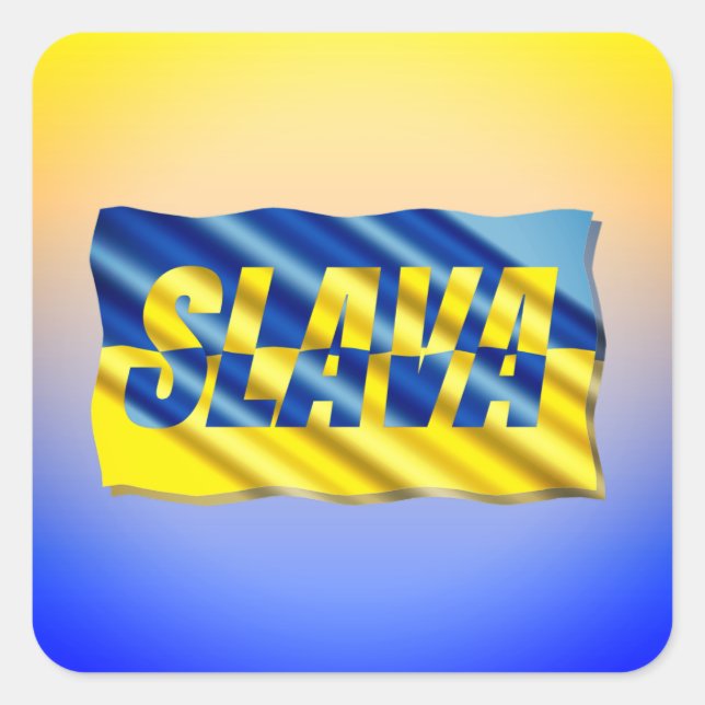 FRIEDEN stehen mit der ukrainischen Freiheit für d Quadratischer Aufkleber (Vorderseite)