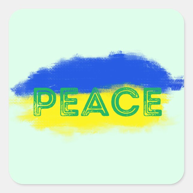 FRIEDEN stehen mit der ukrainischen Freiheit für d Quadratischer Aufkleber (Vorderseite)