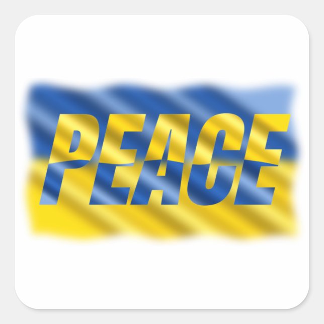 FRIEDEN stehen mit der ukrainischen Freiheit für d Quadratischer Aufkleber (Vorderseite)