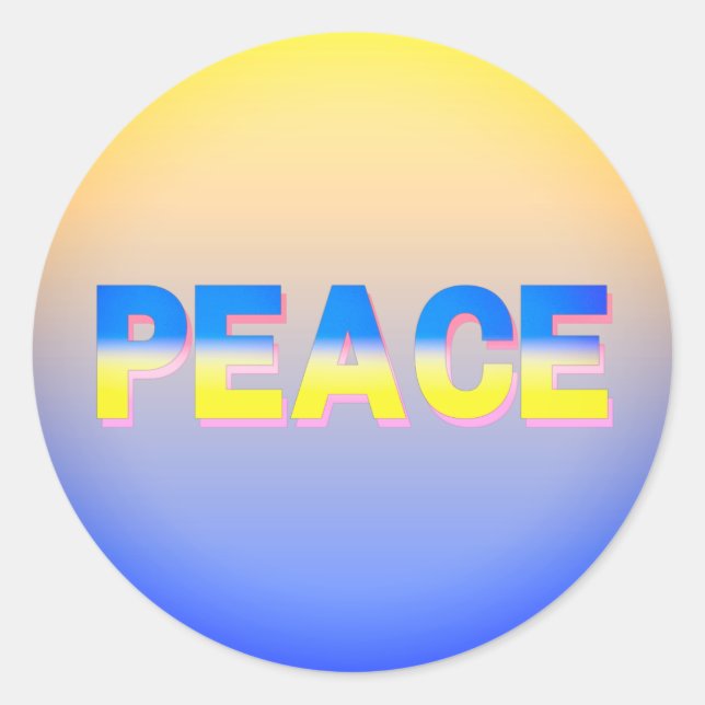 FRIEDEN stehen mit der ukrainischen Freiheit für d Runder Aufkleber (Vorderseite)