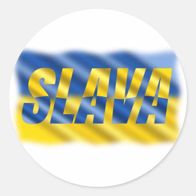 FRIEDEN stehen mit der ukrainischen Freiheit für d Runder Aufkleber (Vorderseite)