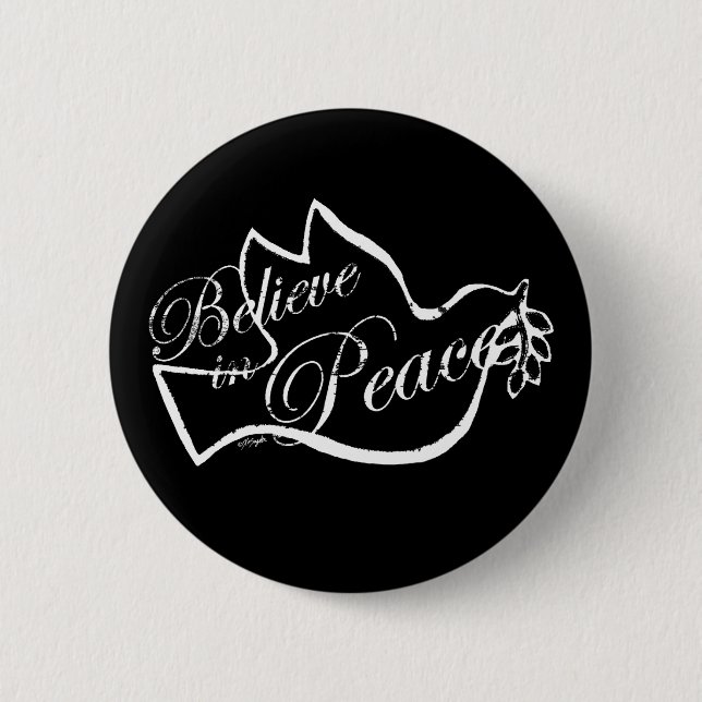 Frieden Taube glauben an Frieden Button (Vorderseite)